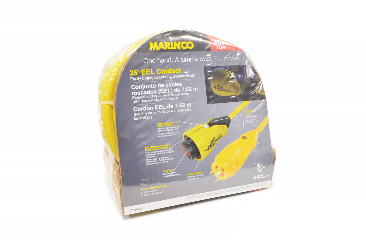 Marinco EEL Shore Power Cordset 25 foot (CS30-25)