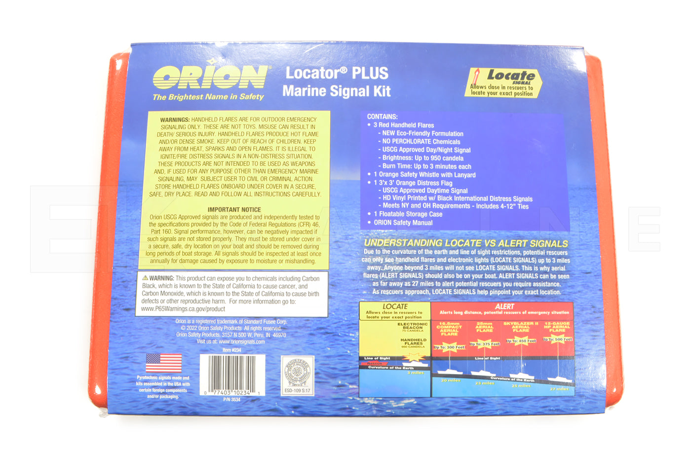Orion Locator Plus 3 Signal Kit with Whistle & Flag in Floating Case
