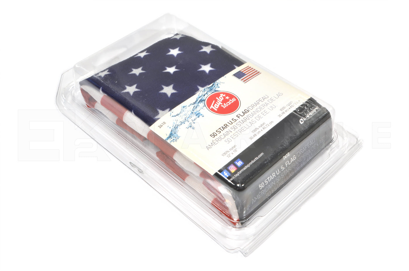 Taylor Made 50 Star USA Flag 12x18" Nylon/Printed (2418)