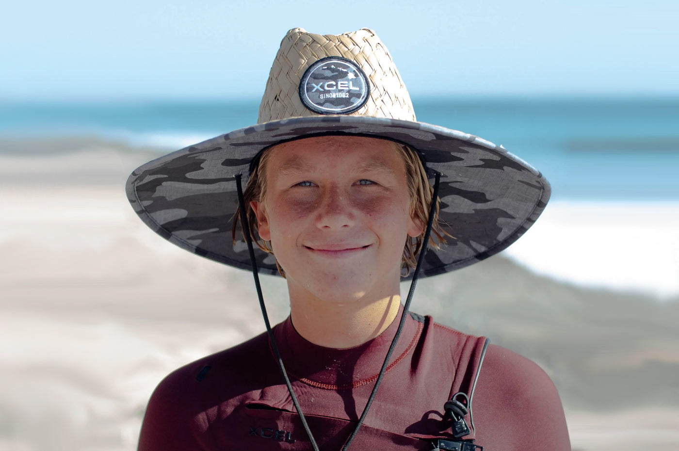 XCEL Sunset Point Straw Hat with Grey Camo