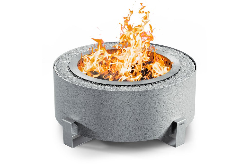 Breeo Luxeve Smokeless Fire Pit in Silver Vein (BR-LE24-SNCL)