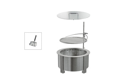 Breeo Smokeless Fire Pit Grilling Bundle X19 Corten in Stainless Steel (BR-X24S-G-P-L-ART)