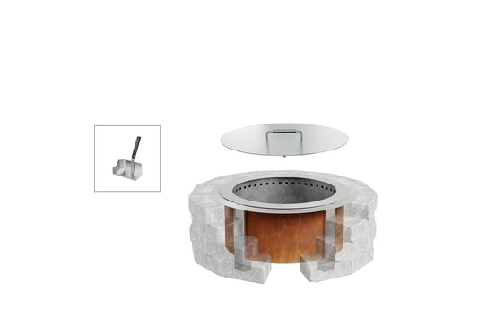Breeo Smokeless Fire Pit Insert Bundle X19 Corten