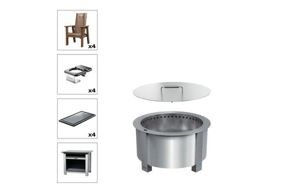 Breeo X Series Total Patio Fire Pit Bundle in Antique Mahogany (BR-X24S-PSAM)