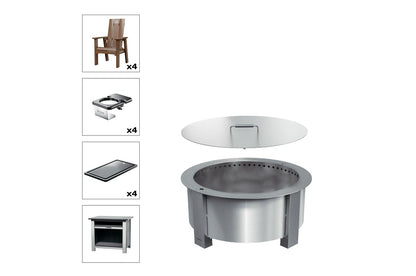 Breeo X Series Total Patio Fire Pit Bundle in Antique Mahogany (BR-X30S-PSAM)