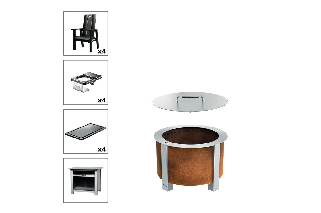 Breeo X Series Total Patio Fire Pit Bundle in Black (BR-X19P-PSBK)