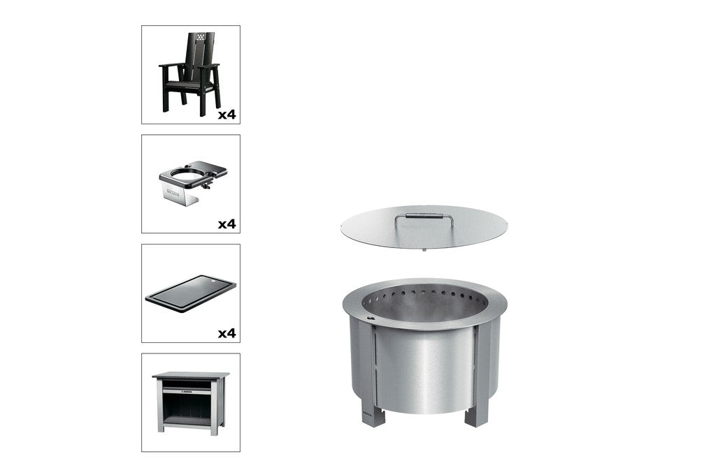 Breeo X Series Total Patio Fire Pit Bundle in Black (BR-X19S-PSBK)