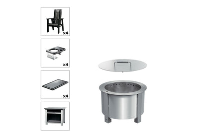 Breeo X Series Total Patio Fire Pit Bundle in Black (BR-X19S-PSBK)