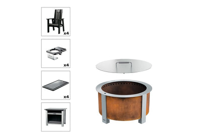 Breeo X Series Total Patio Fire Pit Bundle in Black (BR-X24P-PSBK)
