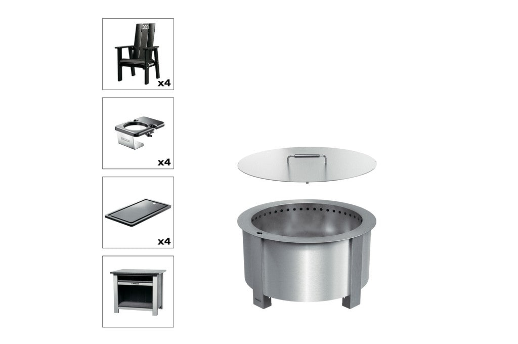 Breeo X Series Total Patio Fire Pit Bundle in Black (BR-X24S-PSBK)
