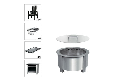 Breeo X Series Total Patio Fire Pit Bundle in Black (BR-X24S-PSBK)