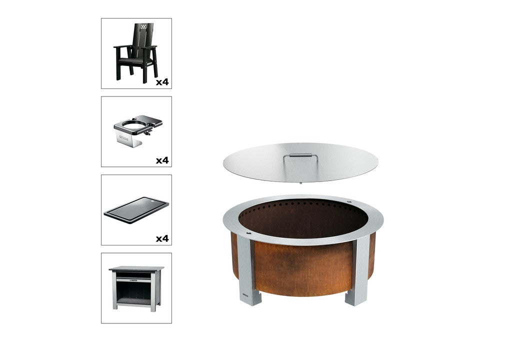 Breeo X Series Total Patio Fire Pit Bundle in Black (BR-X30P-PSBK)