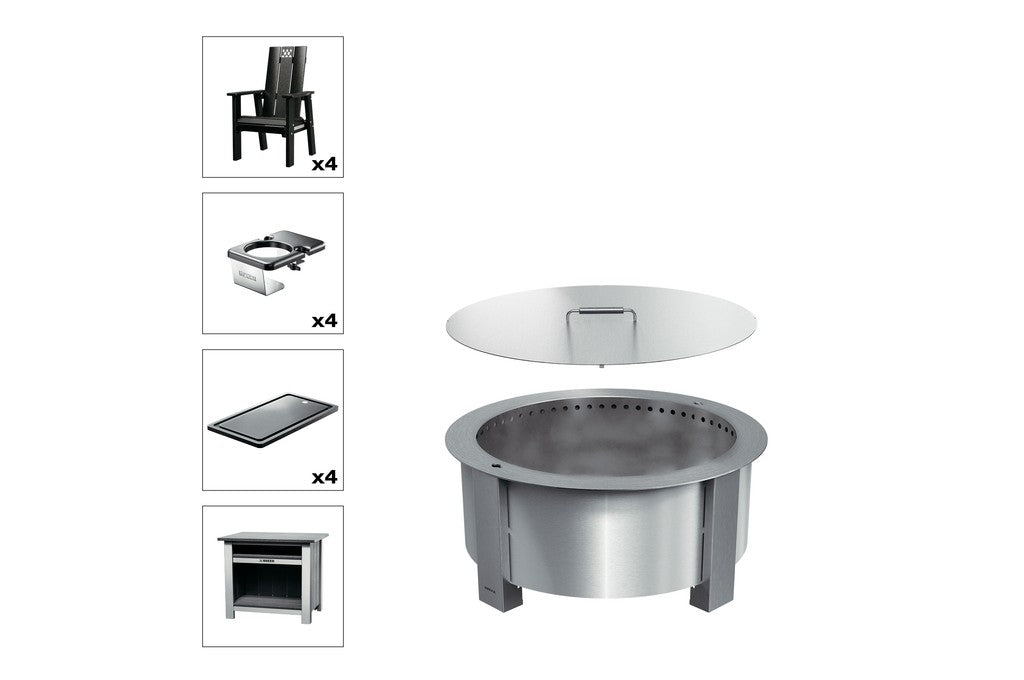 Breeo X Series Total Patio Fire Pit Bundle in Black (BR-X30S-PSBK)