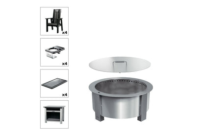 Breeo X Series Total Patio Fire Pit Bundle in Black (BR-X30S-PSBK)
