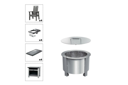 Breeo X Series Total Patio Fire Pit Bundle in Gray (BR-X19S-PSGY)