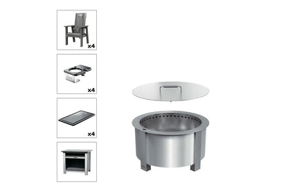 Breeo X Series Total Patio Fire Pit Bundle in Gray (BR-X24S-PSGY)