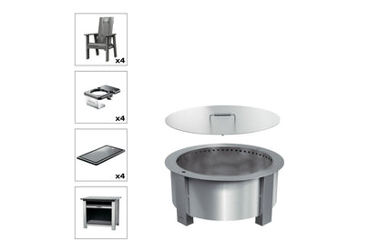 Breeo X Series Total Patio Fire Pit Bundle in Gray (BR-X30S-PSGY)