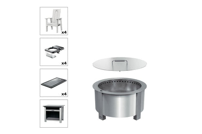 Breeo X Series Total Patio Fire Pit Bundle in White (BR-X24S-PSWH)