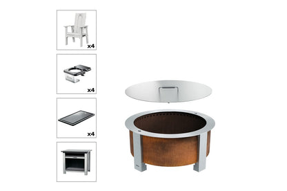 Breeo X Series Total Patio Fire Pit Bundle in White (BR-X30P-PSWH)