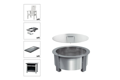 Breeo X Series Total Patio Fire Pit Bundle in White (BR-X30S-PSWH)