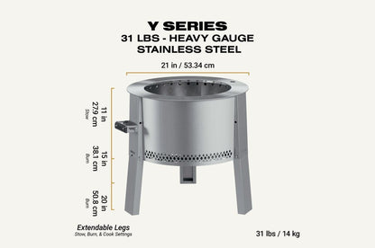 Breeo Y Series Portable Smokeless Fire Pit (BR-YS-SS) - view 3