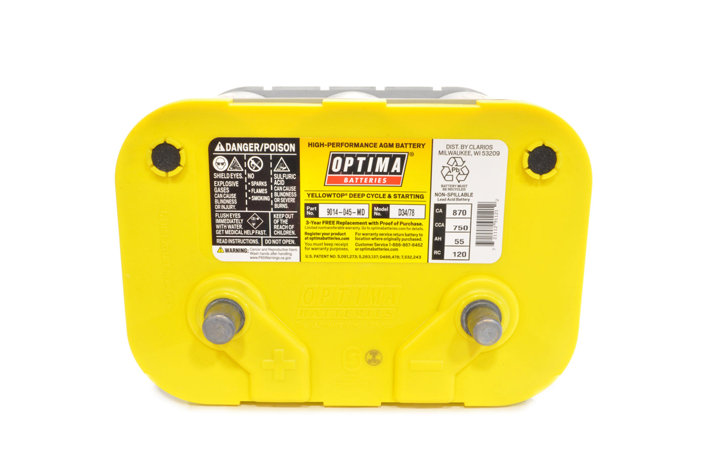 Optima YellowTop Battery for Sunstream Hydraulic Power Box – EK2