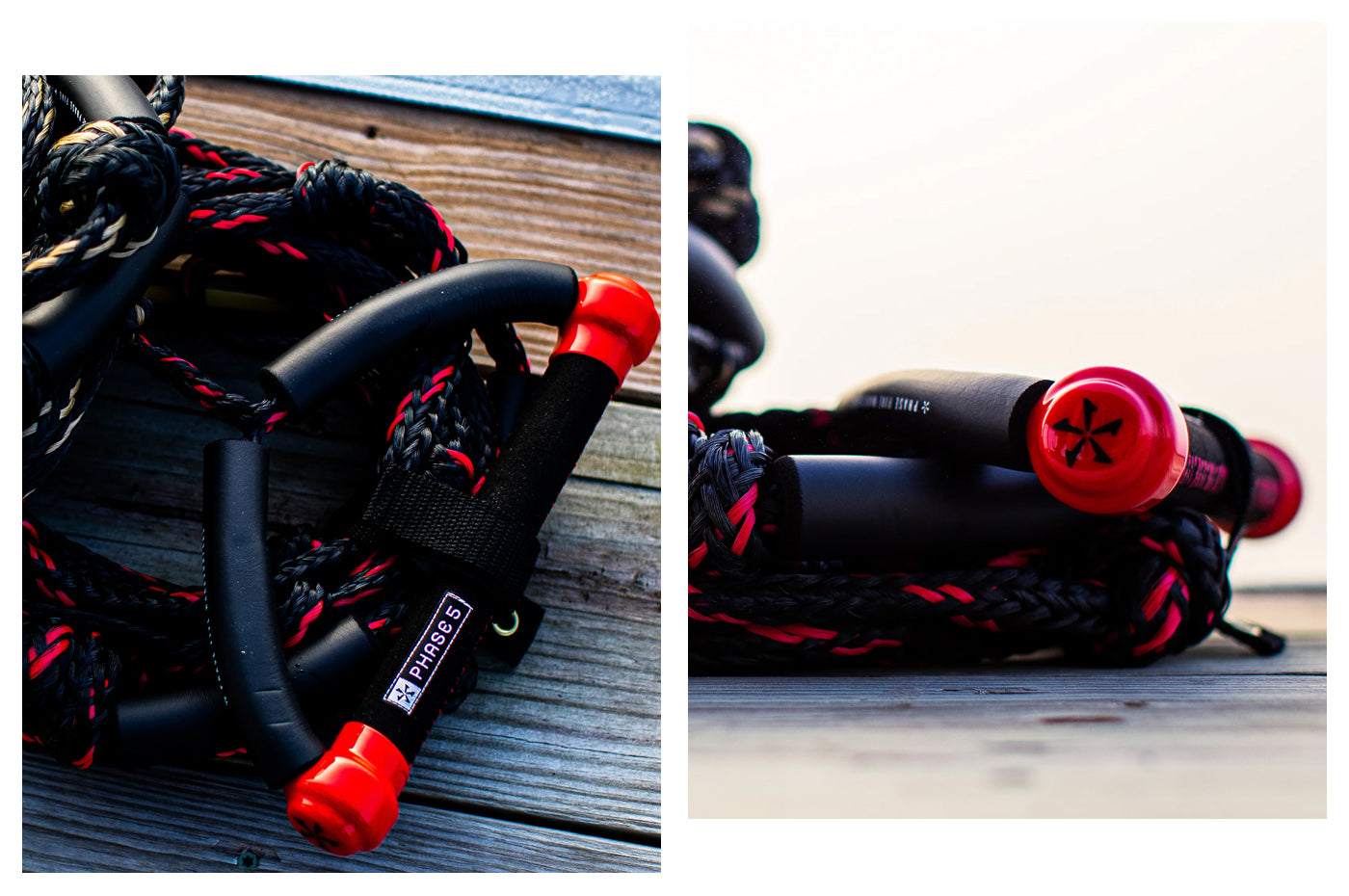 Phase Five Pro Surf Tow Rope with Suede Grip (Red)